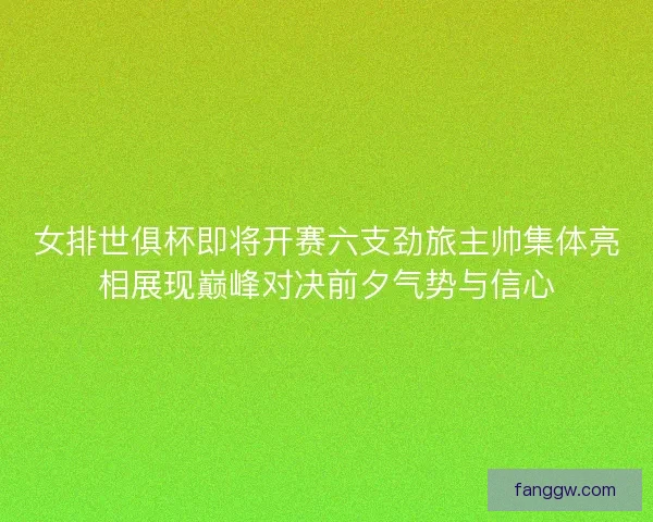 女排世俱杯即将开赛六支劲旅主帅集体亮相展现巅峰对决前夕气势与信心